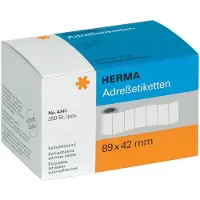 Herma Etiket adres 4341 89x42mm op rol wit 250 stuks - 2 stuks