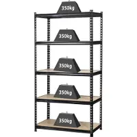Toolcraft 1530556 Stellingkast (extra stevig) 350 kg Metaal, MDF Antraciet/zwart Hout