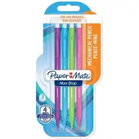 Paper Mate non-stop vulpotloden | 0,7 mm | HB #2 | diverse neonkleurige behuizingen | 4 stuks