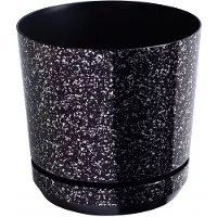 Decor Pot Zwart Marmer Ø 14 cm - Stijlvol en Duurzaam Kunststof