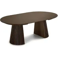 Ebuy24 Tokyo eetkamertafel met 2 extra plaat ø120x120-160-200cm smoked eik fineer.