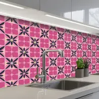 KitchenYeah Keuken achterwand 250x80 cm - Spatscherm zelfklevend Patroon - Bloemmotief - Meerkleurig - Muurbeschermer - Spatwand fornuis