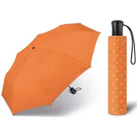 Happy Rain Automatische Damesparaplu - Oranje Polka Dot - Compact