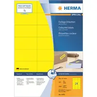 Herma 4406 permanent hechtende etiketten A4 70 x 37 mm geel (2.400 etiketten)
