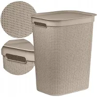 Rotho BRISEN 50L wasmand met deksel - beige kunststof
