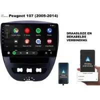 Electronics 2023 Android Radio voor Peugeot 107 (2005-2014) - Apple CarPlay, Android Auto, Navigatie & Radio!