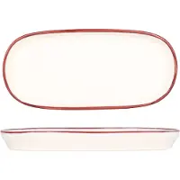 Bonna Serveerschaal linea burgundy porselein 18 cm set van 2