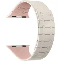 Rixus Magnetic Silicone Band For Apple Watch 38mm, 40mm, 41mm White And Pink