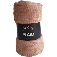 Mica Decorations Mica Joanne Fleece Plaid 180x130 cm – Zacht Woondeken – Beige
