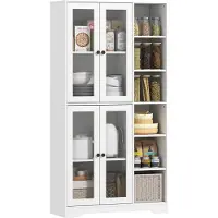 HOMCOM Keukenvoorraadkast Spaanplaat, MDF 90L x 35B x 172H cm Wit