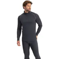 Nomad Zip-Neck Thermoshirt Dames | Grijs | XL | Naadloze Basislaag met Ritskraag | Warm, Ademend & Sneldrogend | Voor Hiken, Skiën & Dagelijks Gebruik