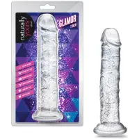 Blush Novelties Naturally Yours Glamor Sparkling Dildo - Transparant - 17.8 cm