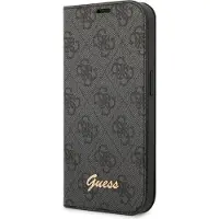 GUESS GUBKP14XHG4SHK iPhone 14 Pro Max 6,7" czarny/zwart boek 4G Vintage Gold Logo (iPhone 14 Pro Max), Smartphonehoes, Zwart