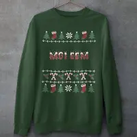 B&C Groningen Kersttrui Groen Moi Eem Candy Cane - Maat S - Uniseks Fit - Kerstkleding Voor Dames & Heren