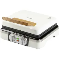 Domo DO9280W Wafelijzer - Belgische Wafels – XL Wafels 4x7 – PFAS-vrije Antiaanbaklaag – 1400 W – Timer – Powder White