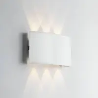 In.tec® LED-wandlamp buiten Betle, wit / opaal, Aluminium, Modern, LED wandlamp buiten