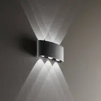 In.tec® LED-wandlamp buiten Betle, zwart, Aluminium, Modern, LED wandlamp buiten