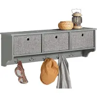 SoBuy Porte Manteau Mural Gris 100x20x30cm