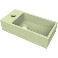 Arcqua Fontein flair 36x18x9 cm met kraangat links mat pastel groen