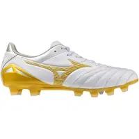 Mizuno Morelia Neo IV Pro Gras Voetbalschoenen (FG) Wit Goud Zilver