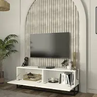 En.casa Tv-meubel Nolven lang frame 125x32x47 cm wit []