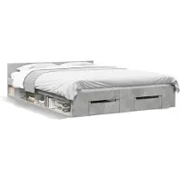 vidaXL Bedframe met lades bewerkt hout betongrijs 120x200 cm