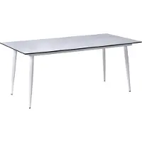 Beliani TOLENTINO - Tuintafel - Wit/Lichtgrijs - HPL/Aluminium