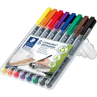 Staedtler universele stift Lumocolor, diverse kleuren, set van 8, F, WF