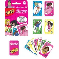 Mattel Games UNO Barbie-kaartspel met speciale Hallo Barbie! Regel voor kinderen, volwassenen en familie-avonden Game-avonden Reizen, kamperen e