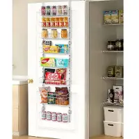 Vevor Pantrykastorganizer voor boven de deur, 8-laags hangende kruidenrekken van staal, verstelbare wandplanken, voor thuis, keuken en badkamer, wit