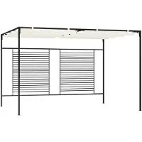 Syfax Prieel met uittrekbaar dak 180 g/m² 3x4x2,3 m crèmekleurig