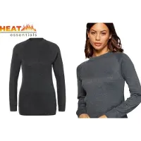 Heat Essentials - Thermo Ondergoed Dames - Thermoshirt Dames - Antraciet - M - Thermokleding Dames - Thermo Shirt Dames Lange Mouw