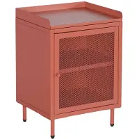 Sweeek Nachtkastje met 1 deur, metaal, industrieel Terracotta