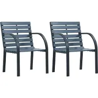vidaXL Tuinstoelen 2 st massief vurenhout en gepoedercoat staal grijs