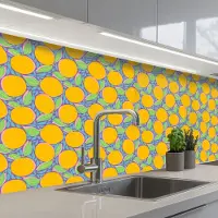 KitchenYeah Keuken achterwand 250x80 cm - Spatscherm zelfklevend Sinaasappels - Bladeren - Kleurrijk - Muurbeschermer - Spatwand fornuis