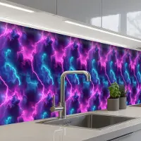 KitchenYeah Keuken achterwand 400x60 cm - Spatscherm zelfklevend Elektrisch - Neon - Lucht - Muurbeschermer - Spatwand fornuis