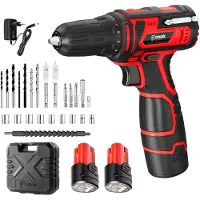 Casals Boor-schroefmachine 12V - - 2 accu's - Inclusief oplader - Volledige accessoireset