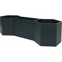 Mendler Set van 3 verhoogde plantenbakken -P64, metalen verhoogde plantenbakken voor groenten/planten, bloembakken, plantenpotten, staal, 77 x 286 x 88 cm ~ groen