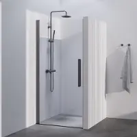 Brauer Season Nisdeur Met Draaideur 70x200cm - Gunmetal - Gehard Glas - Douche, Douchedeuren - 8720724597427