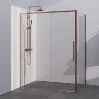 Brauer Season Douchecabine Met Schuifdeur 160x80cm - Koper - Gehard Glas - Douche, Douchecabines - 8721357903852