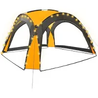Syfax Partytent met LED en 4 zijwanden 3,6x3,6x2,3 m geel