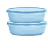 Tupperware Summer Drops Kom met Deksel Lekvrij Hitparade Fresh Drops Voedselcontainer (Lichtblauw 1,0 Liter)