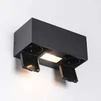 LumenXL Buiten wandlamp Fora met LED, 2 stopcontacten en schemerschakelaar – zwart