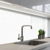 KitchenYeah Keuken achterwand 100x60 cm - Spatscherm zelfklevend Grafisch - Patroon - Modern - Tegels - Muurbeschermer - Spatwand fornuis