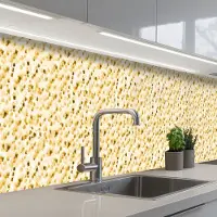 KitchenYeah Keuken achterwand 350x60 cm - Spatscherm zelfklevend Olie - Verf - Texturen - Beige - Muurbeschermer - Spatwand fornuis