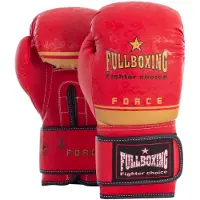 Fullboxing Force Leather Artificial Boxing Gloves Rood 10 oz