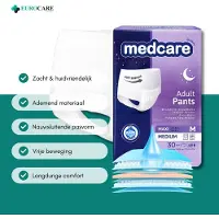 Medcare 30 Stuks – Incontinentiebroekjes Maxi+ – Maat M – 1850+ ml absorptie – Wegwerppants voor matige tot zware incontinentie – Comfortabel & huidvriendelijk – Dag & nacht bescherming