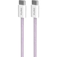 Puro PUCCCFABK415MTPINK USB-kabel USB 2.0 1,5 m USB C Paars, Wit