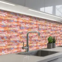 KitchenYeah Keuken achterwand 300x80 cm - Spatscherm zelfklevend Vloeiend - Olie - Verf - Kleur - Muurbeschermer - Spatwand fornuis
