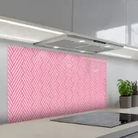 KitchenYeah Spatscherm 120x60 cm - Zelfklevende achterwand Roze - Patroon - Lijnen - Keuken muurbeschermer - Spatwand fornuis